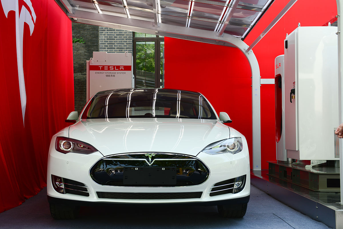 2014年04月22日,北京,世界著名纯电动汽车生产厂家特斯拉(tesla)于当
