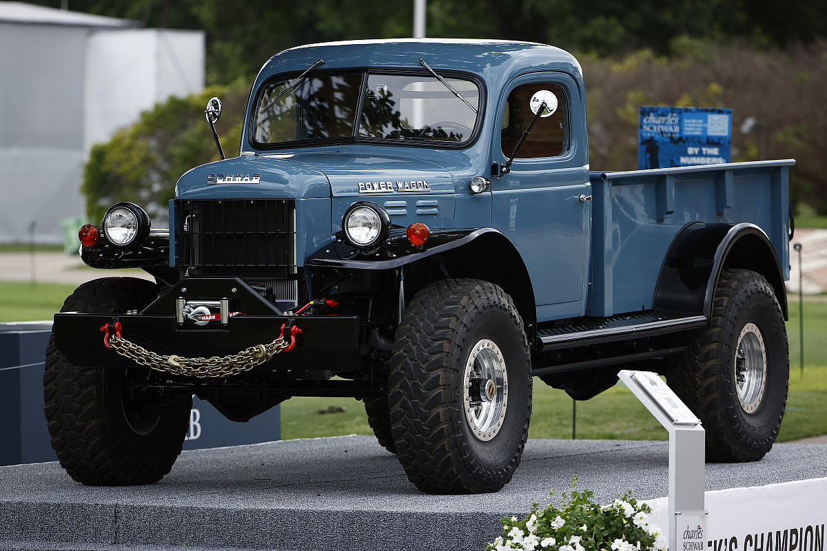 fort worth, texas - may 27: a 1946 "schwab" power wagon is seen 