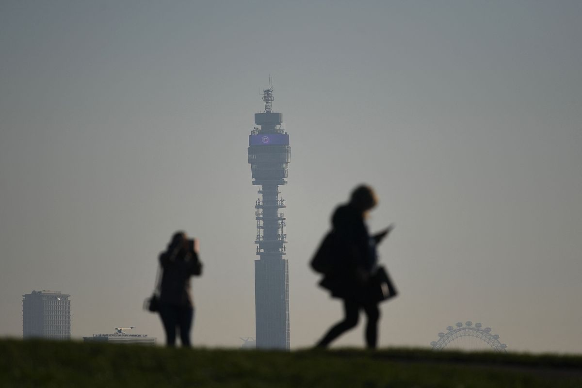 当地时间2022年1月14日,英国伦敦,英国政府的污染预测网站建议,英国南
