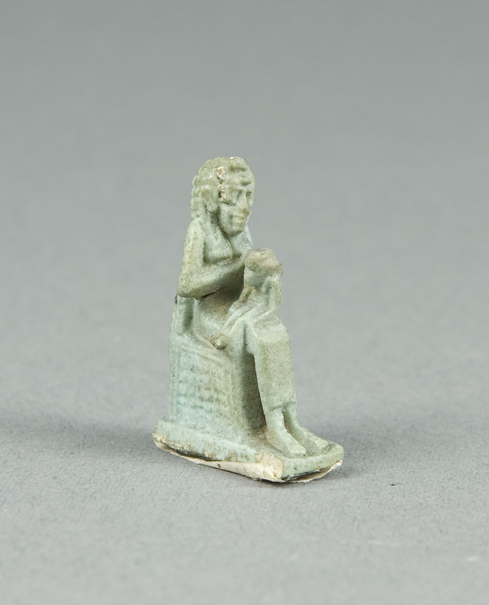 amulet of isis holding horus, egypt, late period-ptolemaic (7th 