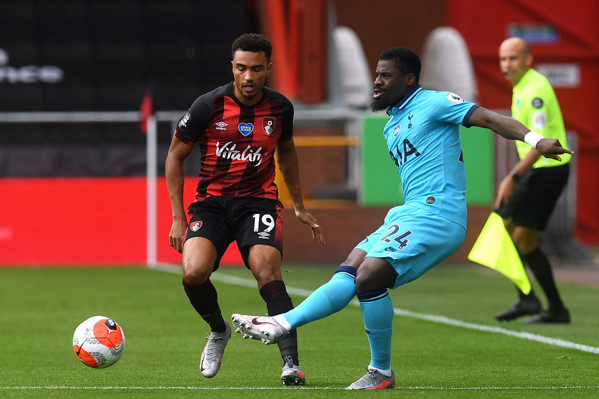 bournemouth's junior stanislas (left) and tottenham hotspur's se