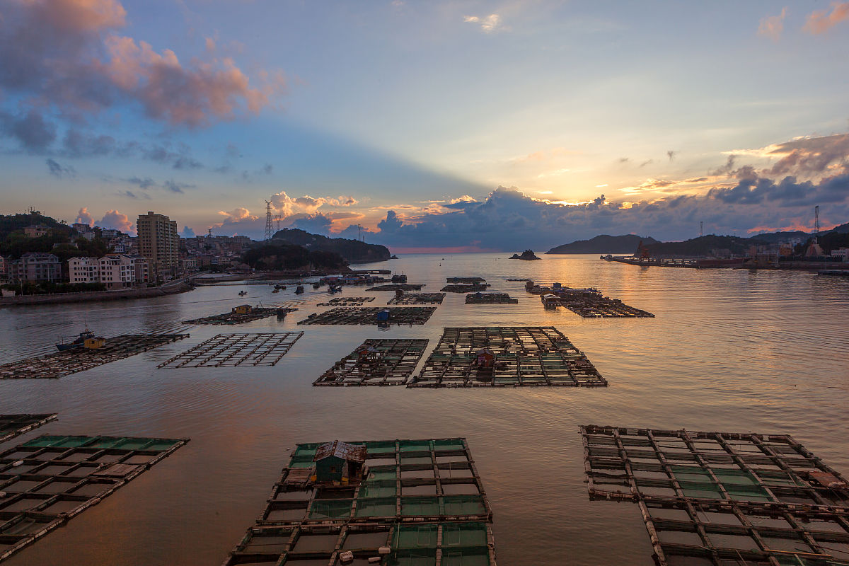 2018年8月21日,浙江温州,洞头海上养殖场景,也是一道亮丽的风景.