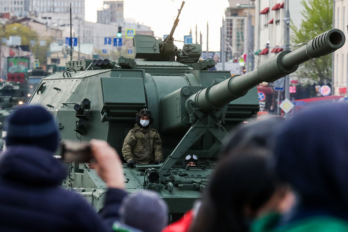 当地时间2021年5月4日,俄罗斯纪念卫国战争胜利76周年红场阅兵举行了