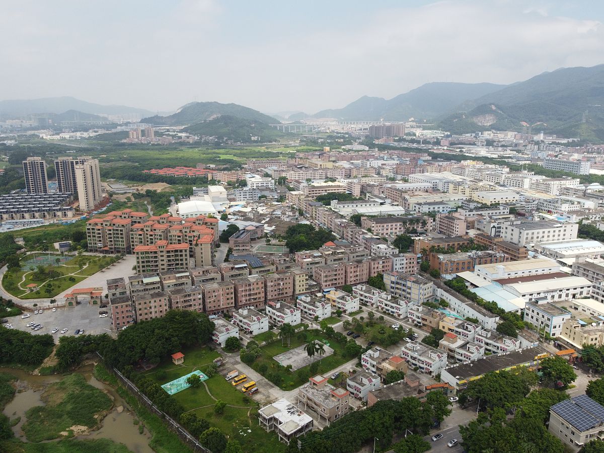 2020年9月27日,广东省东莞市清溪镇,航拍,城市风光,建筑物.