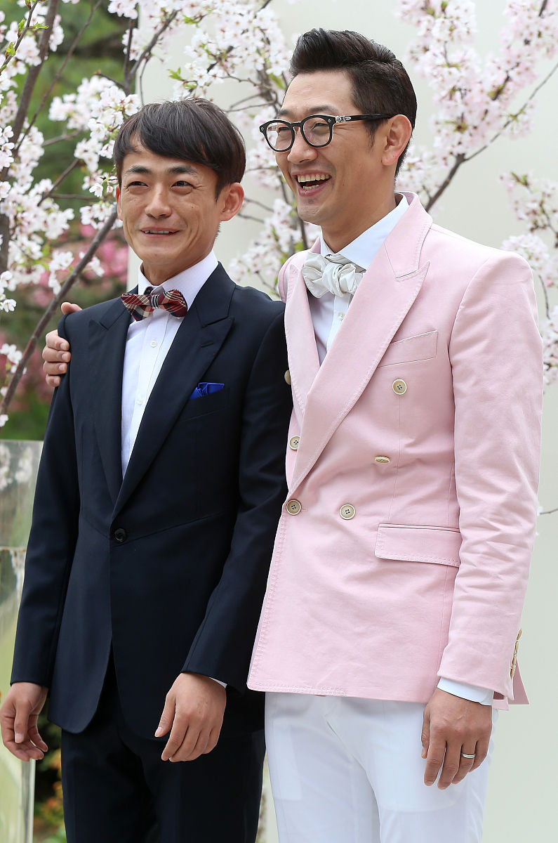 2014年4月12日,韩国首尔,韩国男星吴智昊在首尔<strong>新罗</strong>酒店举办婚礼.