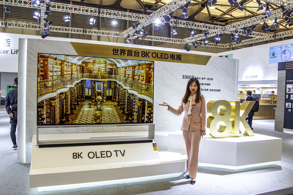 2019年3月16日,上海,awe2019中国家电消费电子展,lg 世界首台8k oled