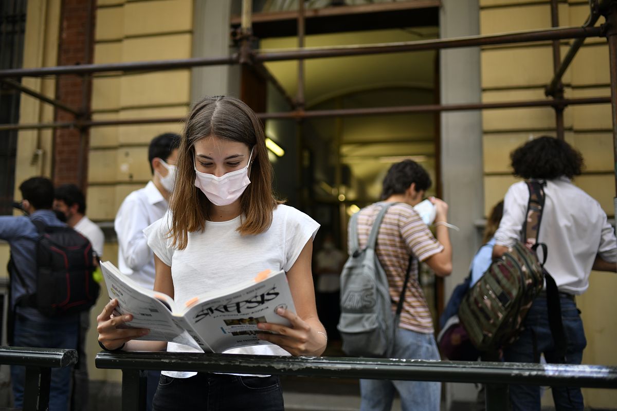 当地时间2021年6月16日,意大利都灵,意大利举行高中毕业考试.turin, i