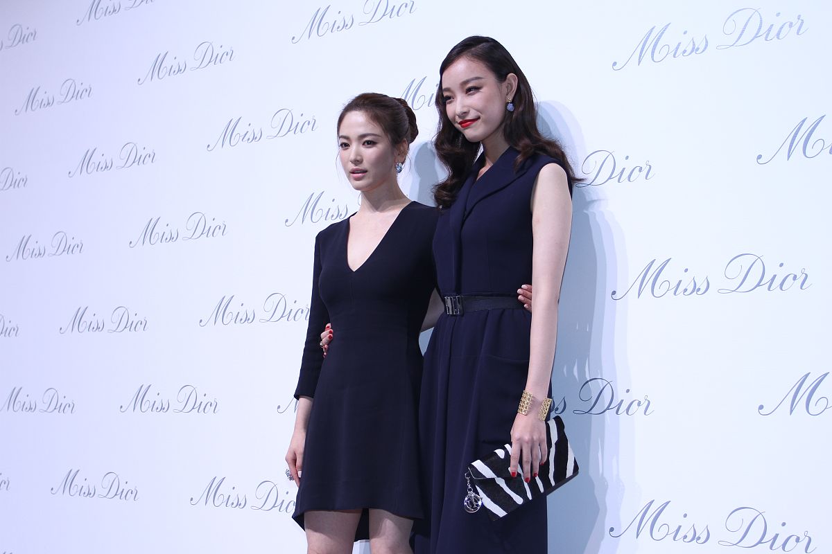 2014年06月19日,上海,miss dior展览会举行.倪妮  宋慧乔