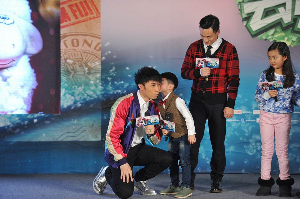 2015年2月1日,北京,电影《爸爸去哪儿2》新闻发布会举行.杨阳洋,黄忆