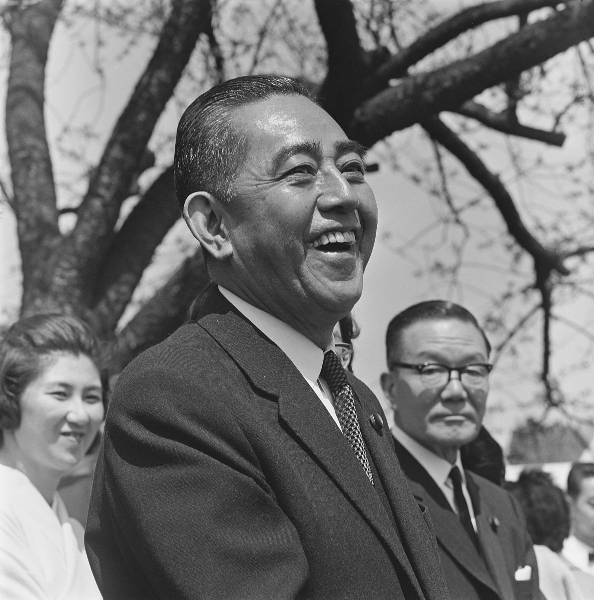 eisaku sato (1901 - 1975), the prime minister of japan, in japan
