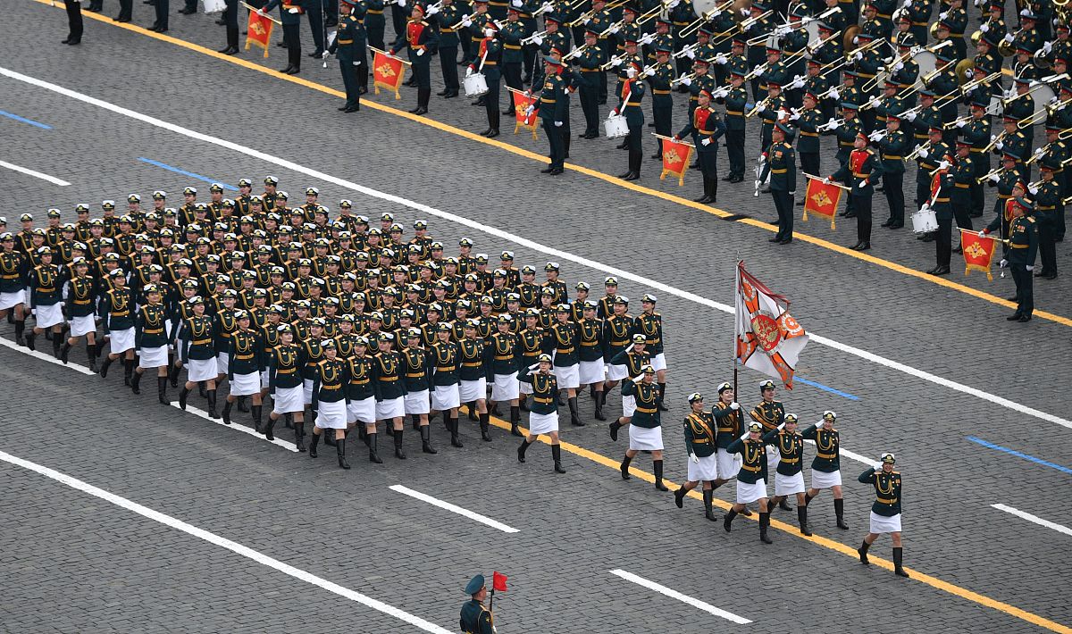 当地时间2021年5月9日,俄罗斯莫斯科,庆祝卫国战争胜利76周年阅兵式在