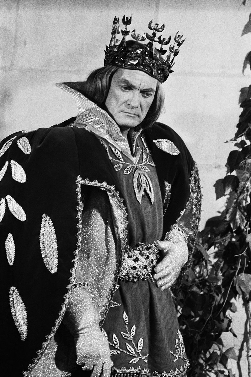 french actor jean marais on the set of peau d'ane (donkey skin),