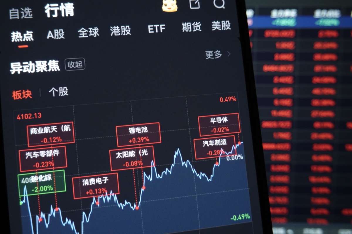 2026年4月21日,江苏海安,股民查看当日a股收盘行情.