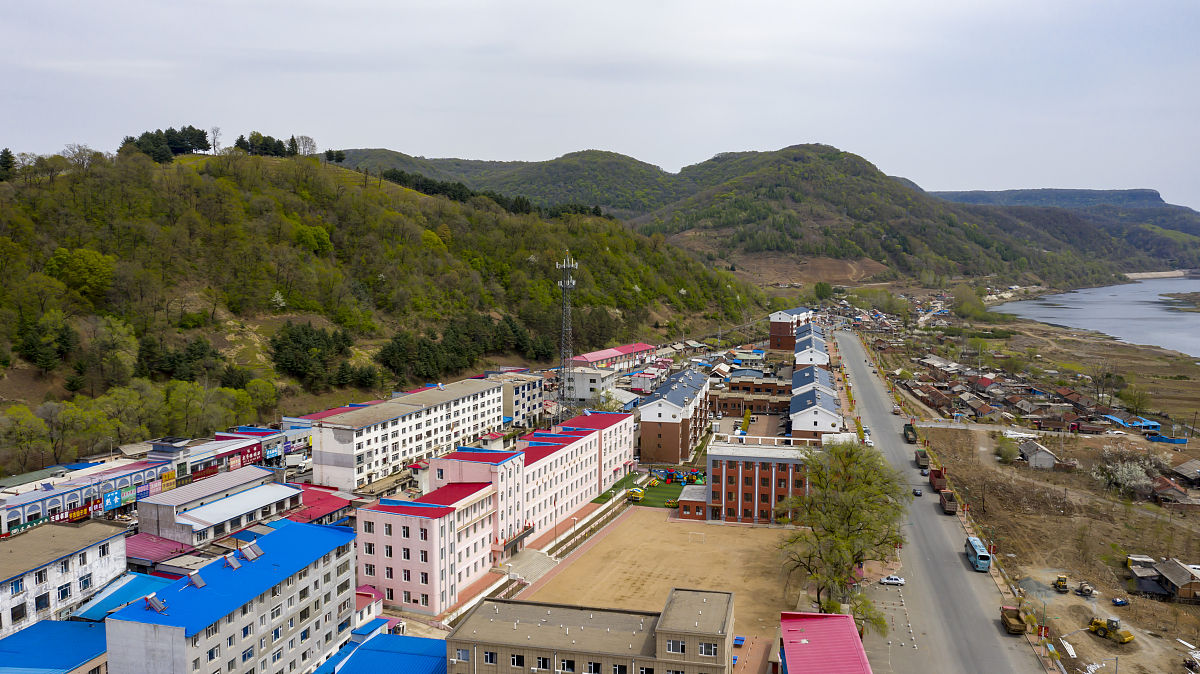 2021年5月3日,无人机航拍吉林省吉林市桦甸市红石镇.