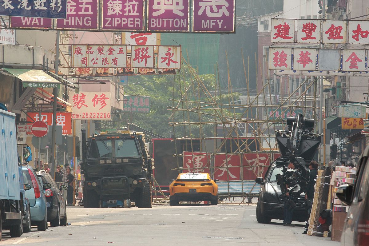 2013年10月20日,香港,电影《变形金刚4》香港热拍.