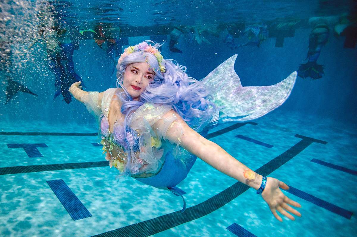 当地时间2021年8月7日,美国弗吉尼亚州马纳萨斯,"美人鱼"参加mermagic