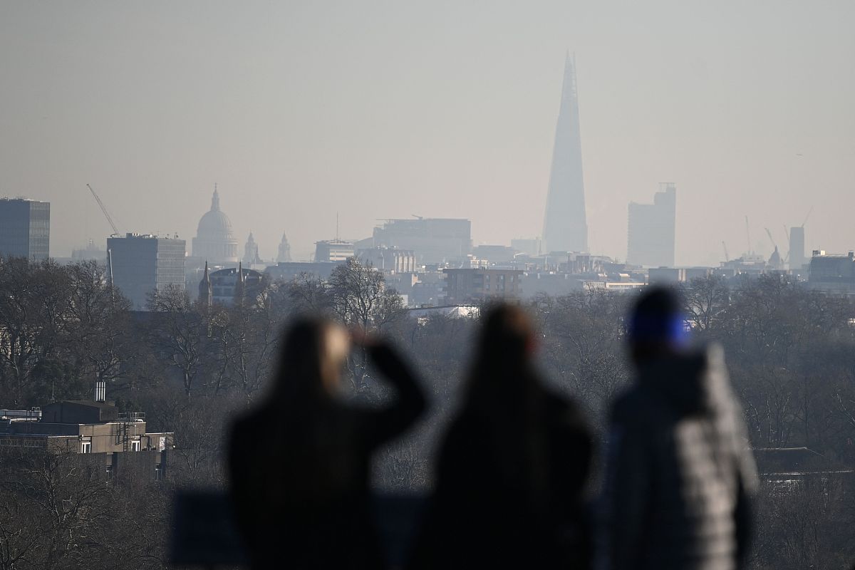 当地时间2022年1月14日,英国伦敦,英国政府的污染预测网站建议,英国南