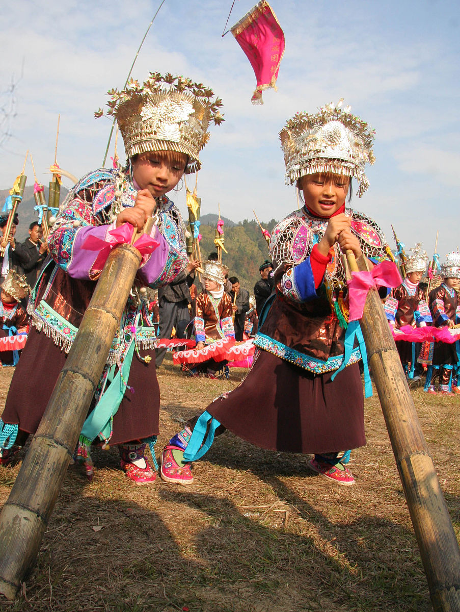 2011年12月25日,在广西融水苗族自治县洞头乡六进村,苗族新年第一天.