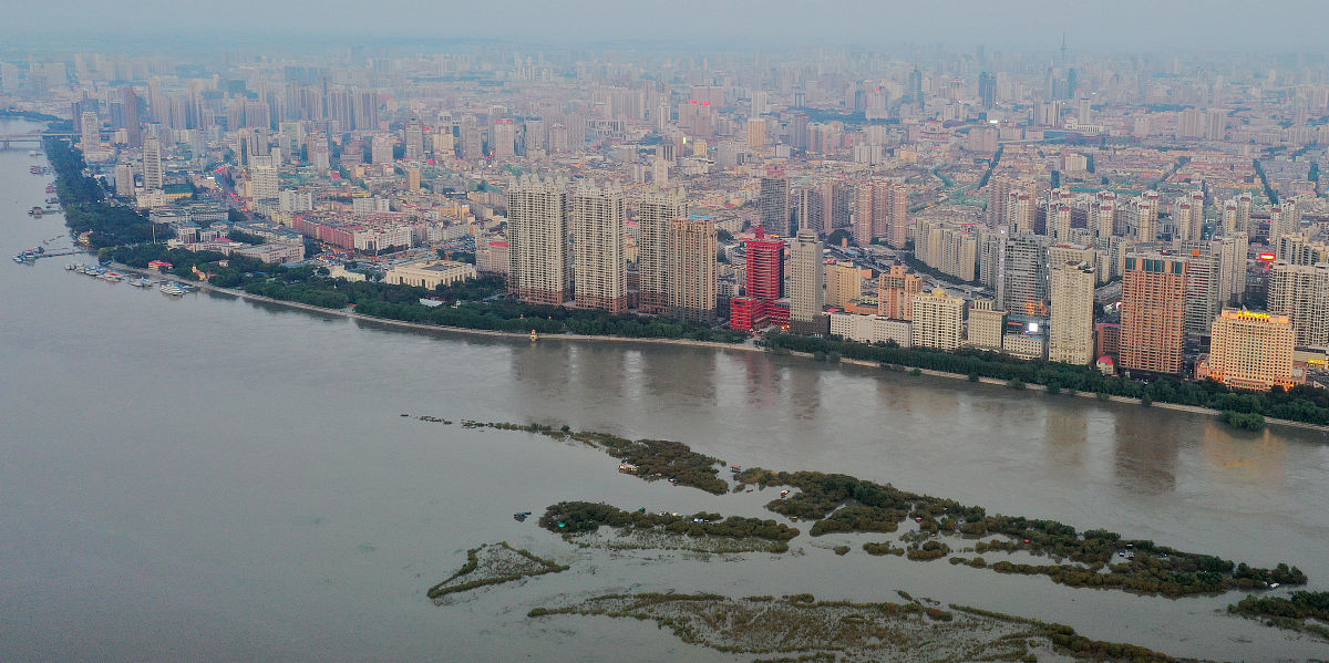 2020年9月25日,黑龙江省哈尔滨市,根据省水文水资源中心监测分析,松花