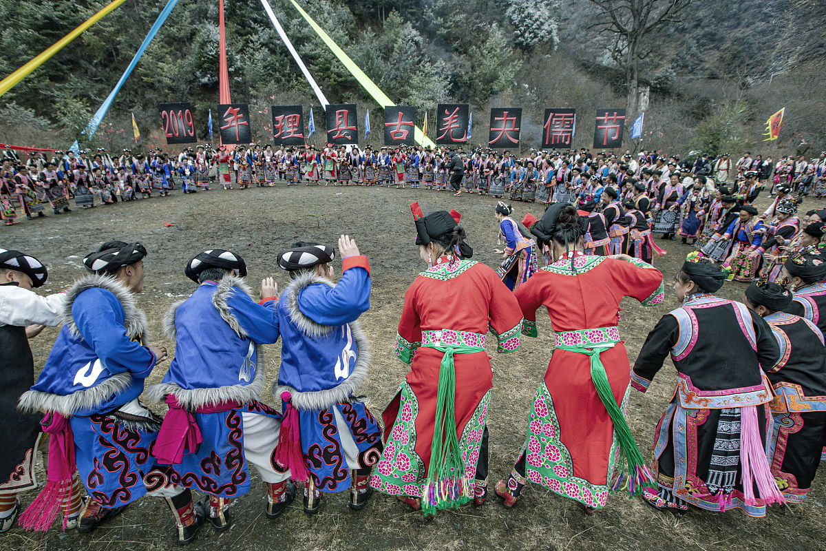 2019年3月8日,四川省阿坝州理县蒲溪乡举办夬儒节.