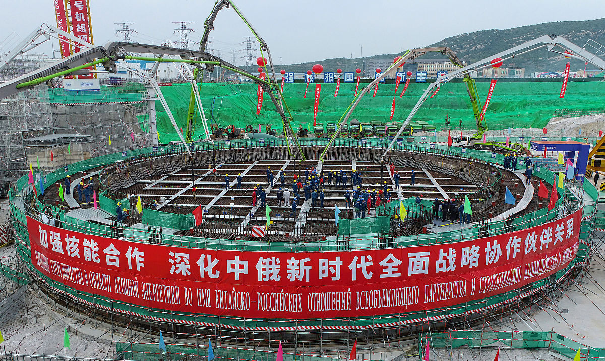 田湾核电站7号机组穹顶施工完成