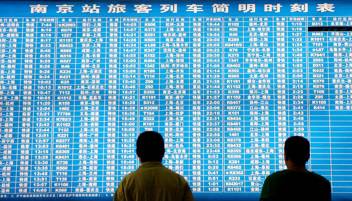 从南京市到扬州东站的列车时刻表