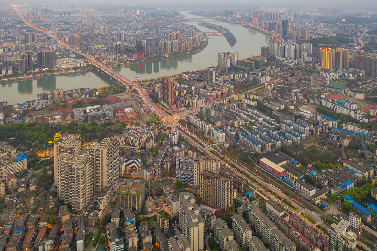 2019年3月30日,湖南省衡阳市,航拍湘江公铁大桥.