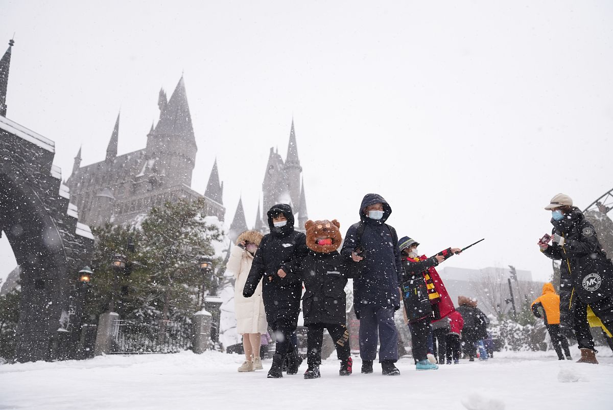 2021年11月7日,北京迎来2021年冬季第一场雪,全城银装素裹.北京环球度