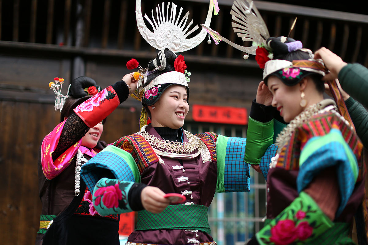 2019年3月16日,在贵州省黔东南苗族侗族自治州丹寨县南皋乡清江村,苗