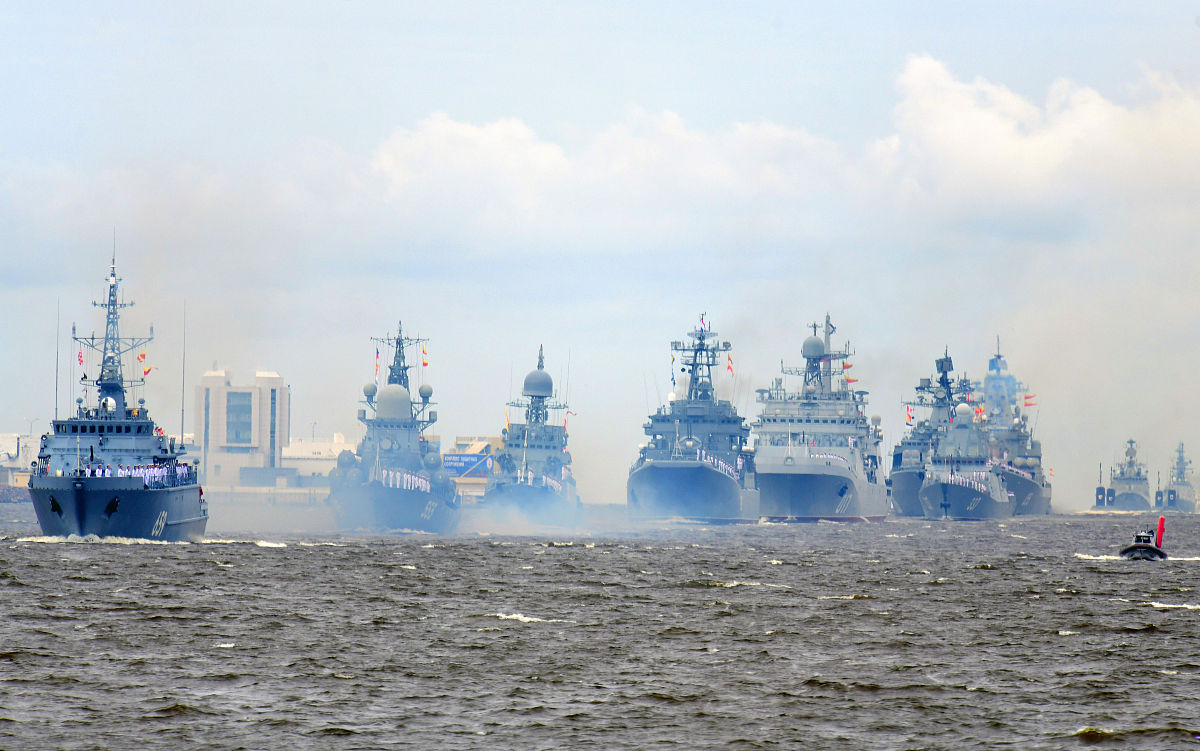 当地时间2021年7月25日,俄罗斯圣彼得堡,俄罗斯海军日的海军阅兵.the 