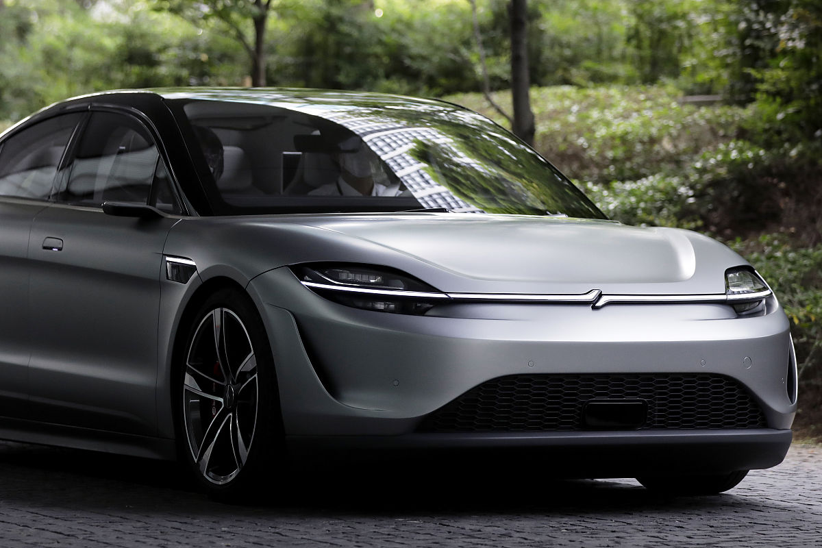 当地时间2020年8月7日,日本东京,索尼公司在总部举行vision-s电动汽车
