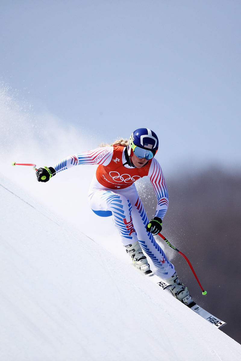 2018年2月20日,韩国,2018平昌冬奥会2月20日高山滑雪,运动员训练备战.