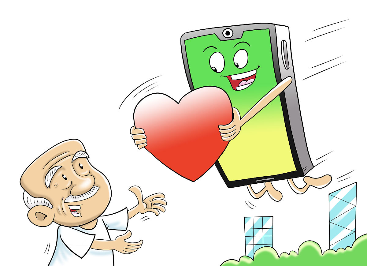 漫画:微信近日发出新版本,正式推出了"关怀模式"  参考信源:https://m
