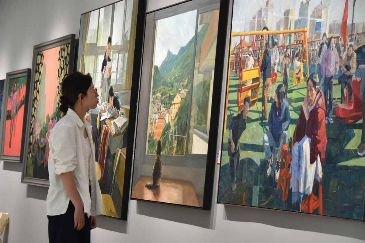 《夜市》油画：繁华景象，细腻笔触，获奖力作