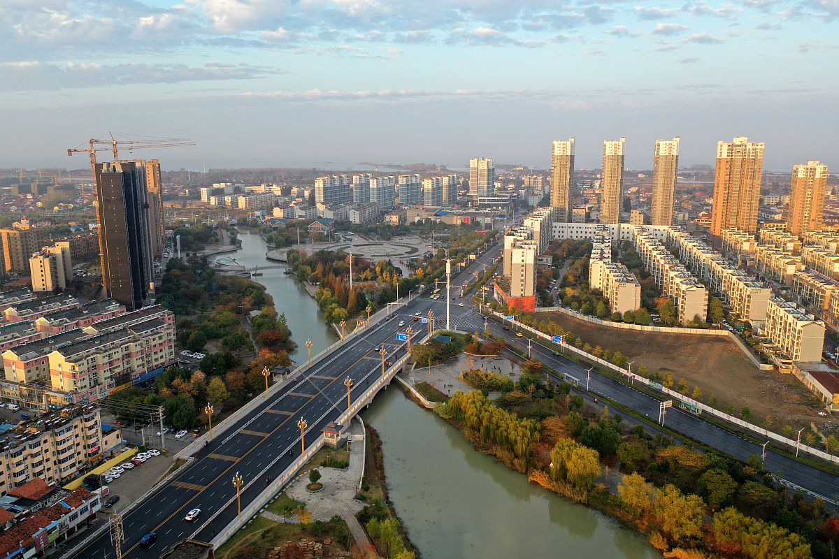 2020年11月18日,航拍江苏省淮安市洪泽区.