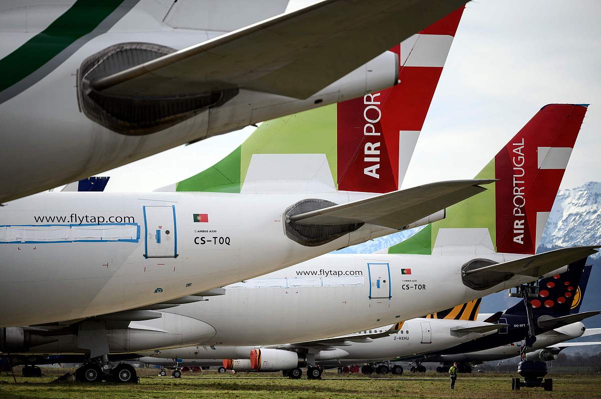 当地时间2021年2月4日,法国西南部azereix,tarmac aerosave公司的停机