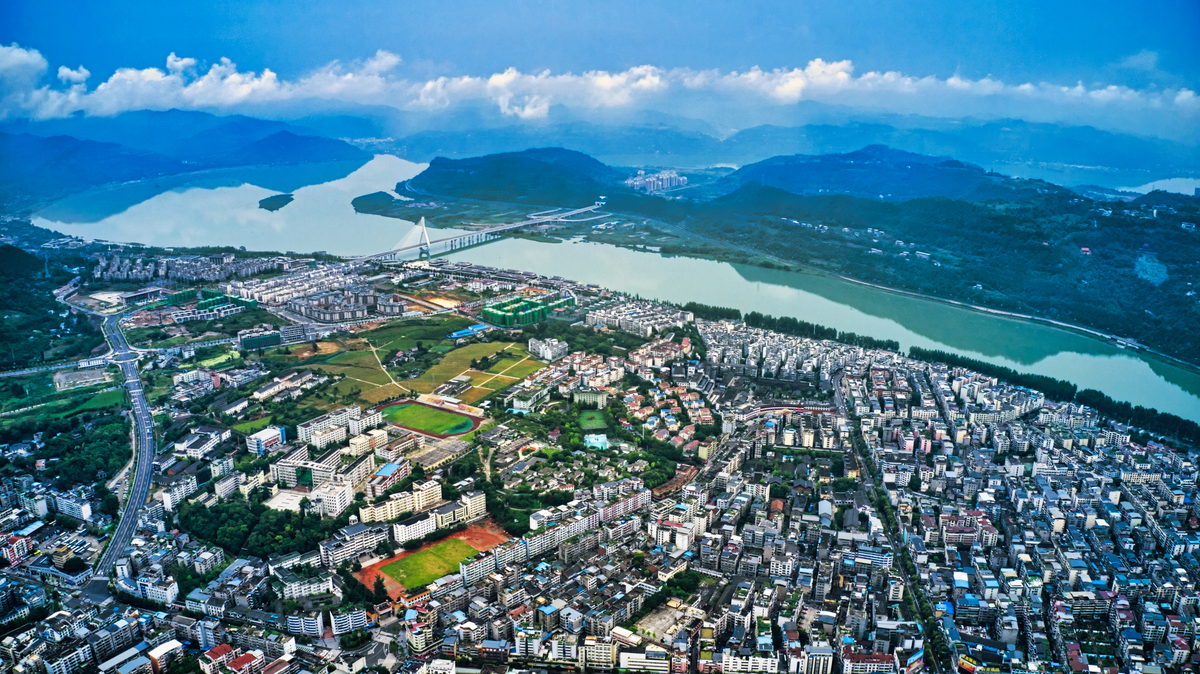 2019年6月25日,四川南充,阆中古城全景.阆中古城是