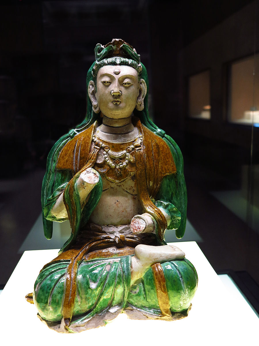 2014年09月13日,龙泉务窑三彩菩萨像,辽代,北京门头沟龙泉务窑址出土,