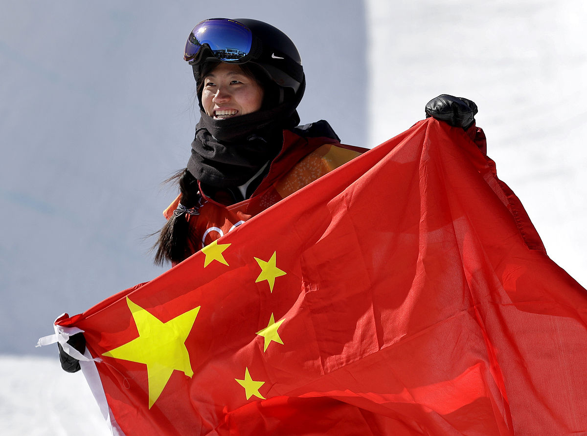 2018年2月13日,韩国,2018平昌冬奥会单板滑雪女子u型场地决赛,刘佳宇