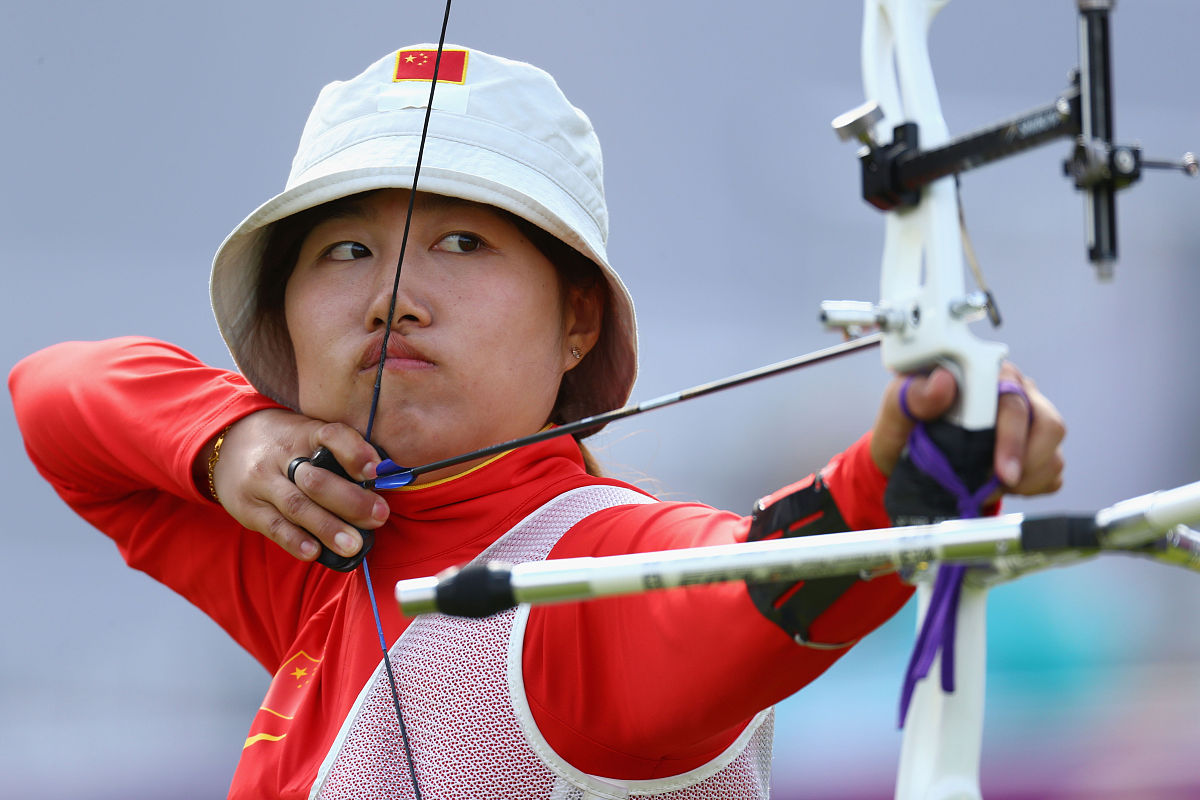 2012年7月29日,伦敦,2012伦敦奥运会次日射箭女团决赛赛况.london, en