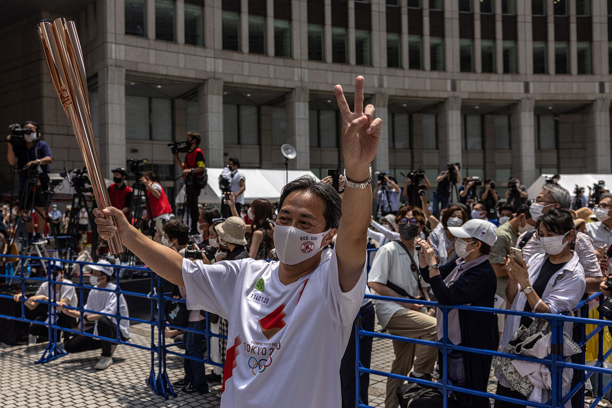 2021年7月23日,日本东京,2020东京奥运会,火炬传递7月23日,将抵达开幕