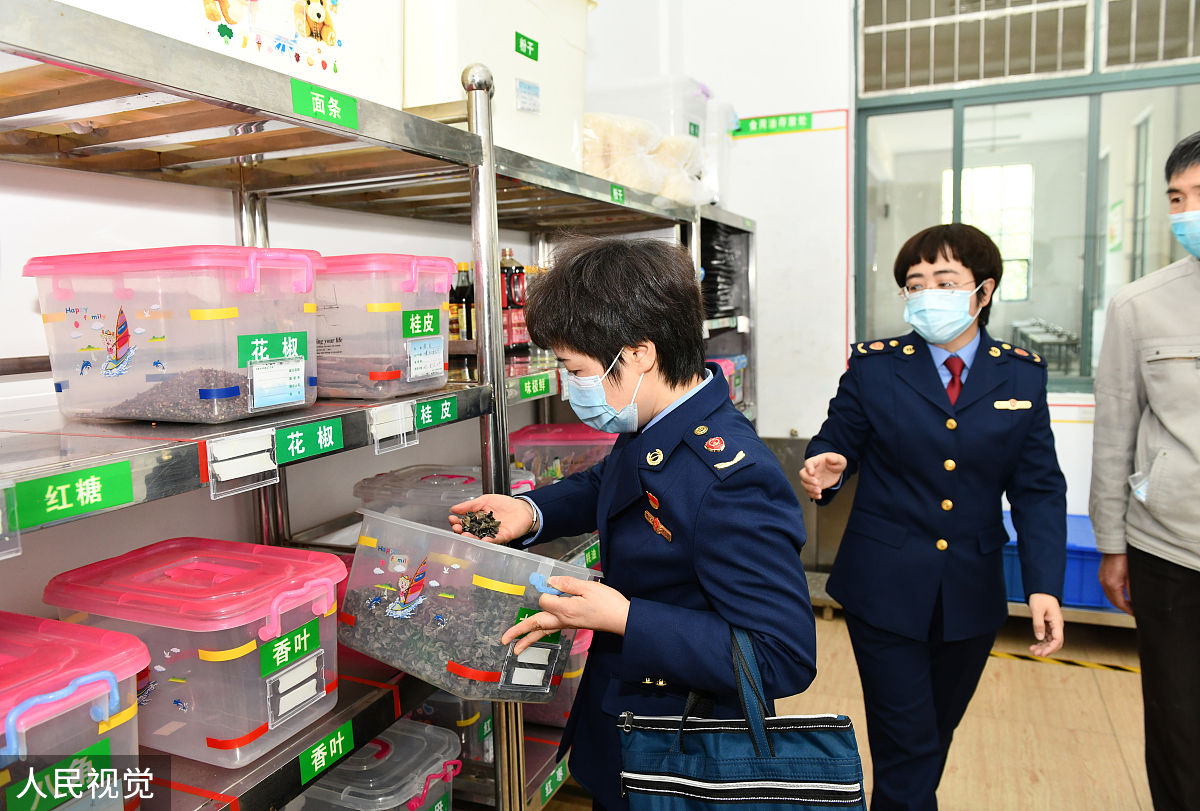 写一篇新闻稿主题是发城镇检查辖区内学校食堂食品安全