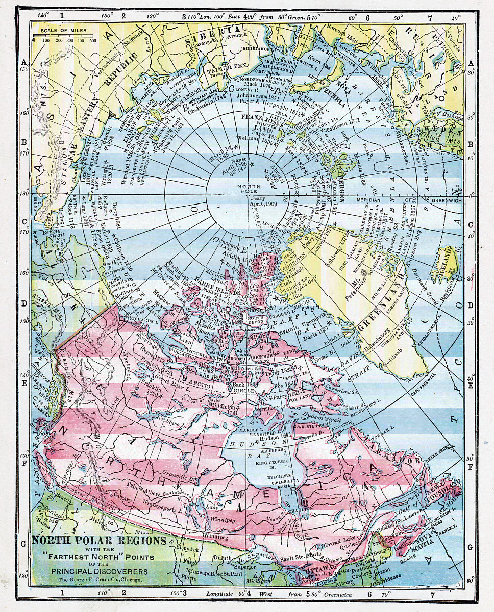 北冰洋地图(七大洲四大洋分布图)