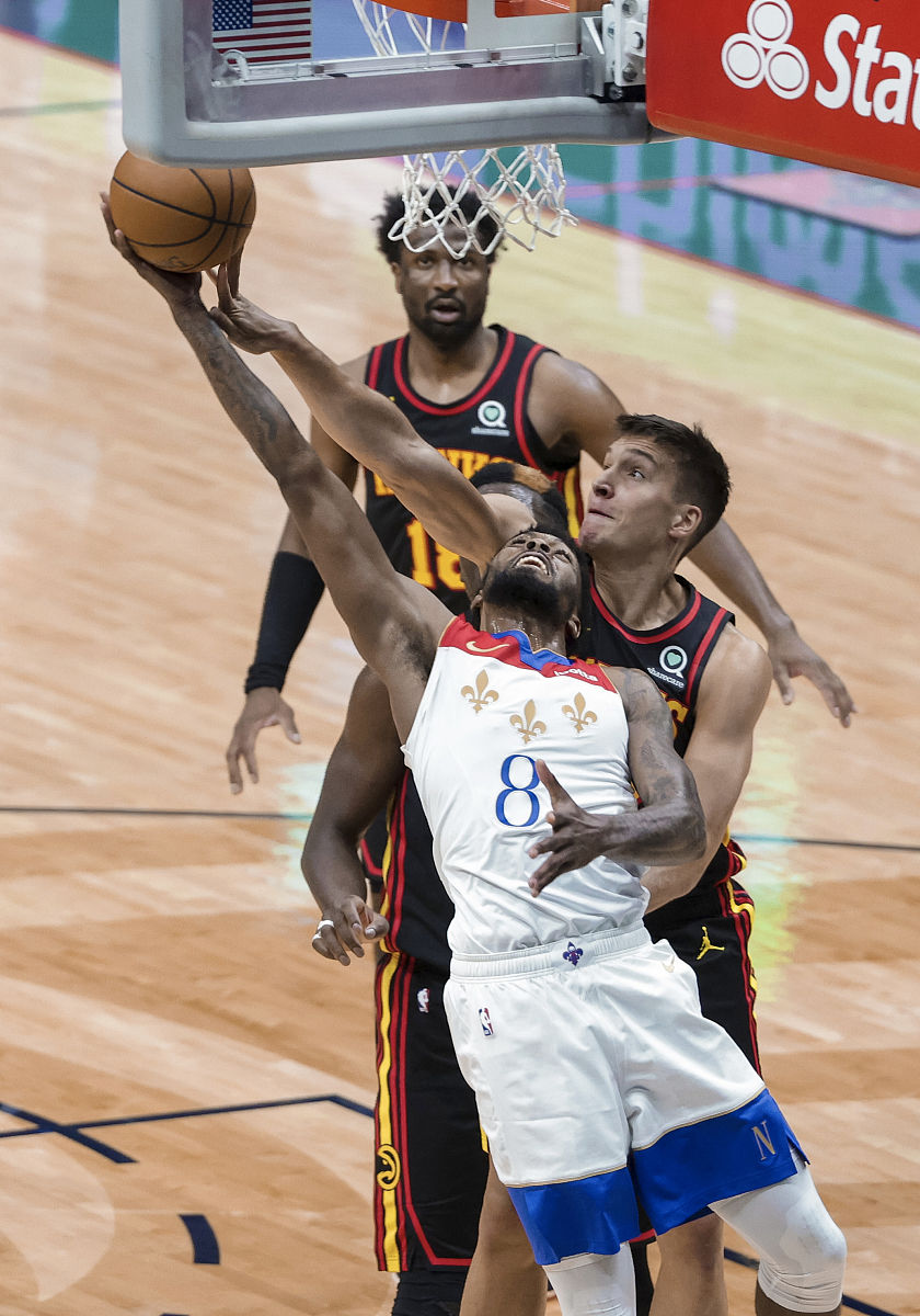2021年4月2日,美国,20/21nba常规赛,亚特兰大老鹰vs新奥尔良鹈鹕.atla