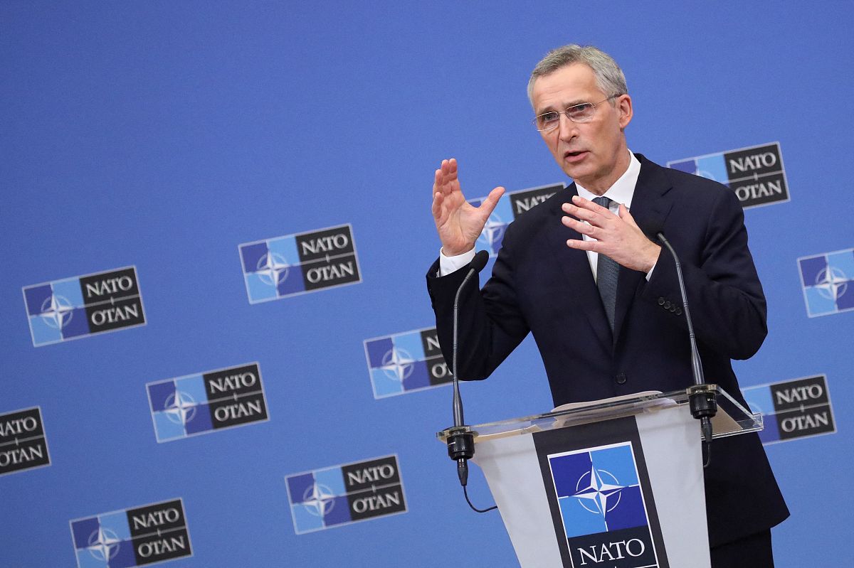 当地时间2021年3月16日,比利时布鲁塞尔,北大西洋公约组织(nato)在布