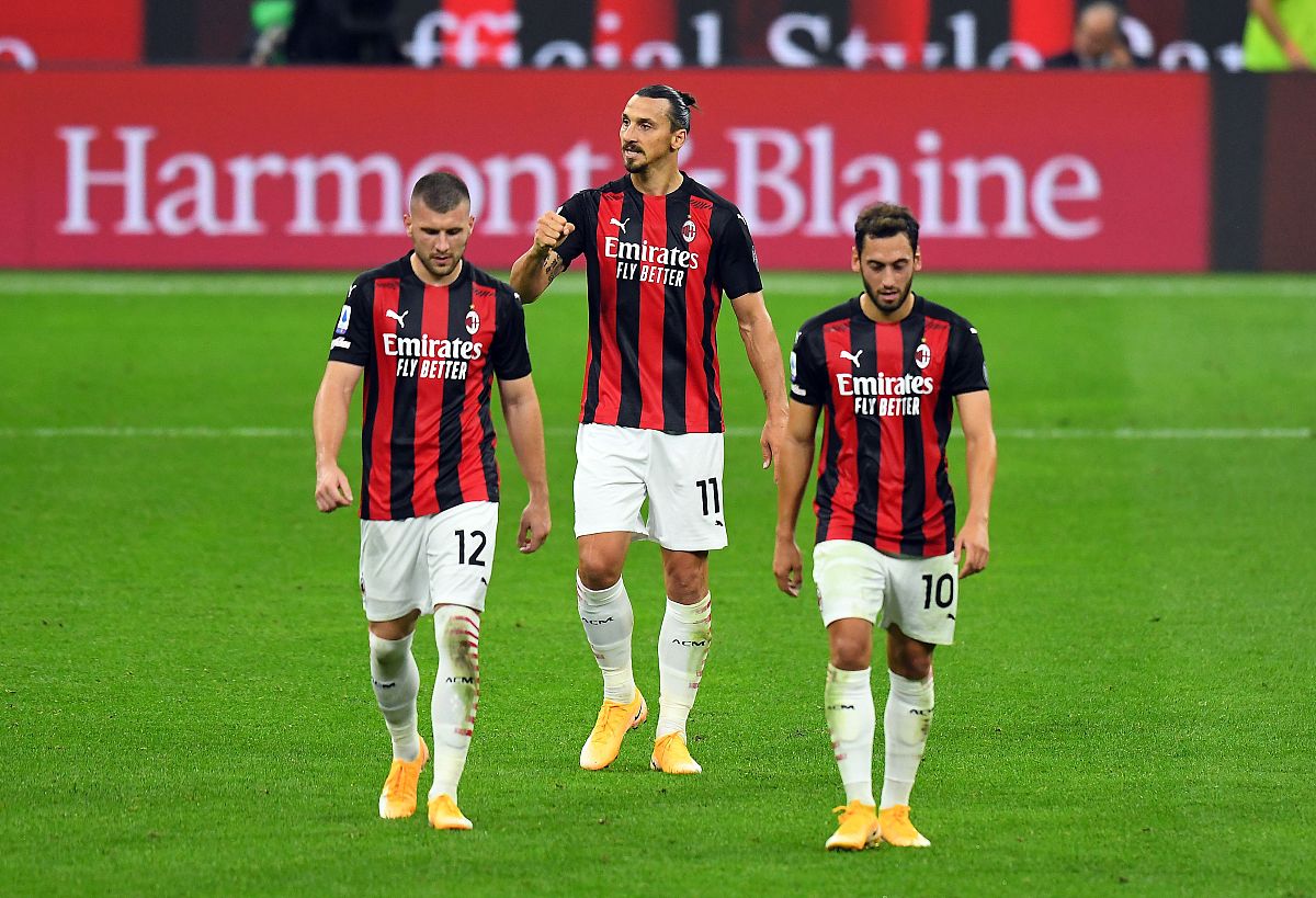 milan, italy - september 21: zlatan ibraimovic (c) of ac milan c