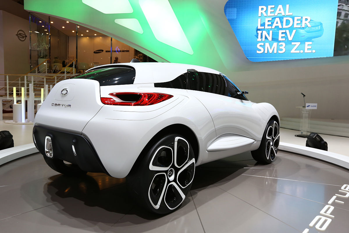 a renault samsung motors co. captur concept vehicle sits on disp