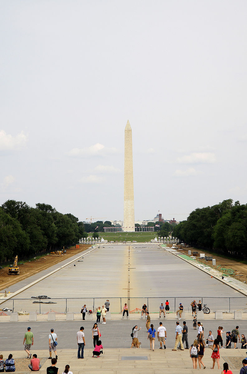 washington, d.c. - may 13:  washington monument, as shot from th