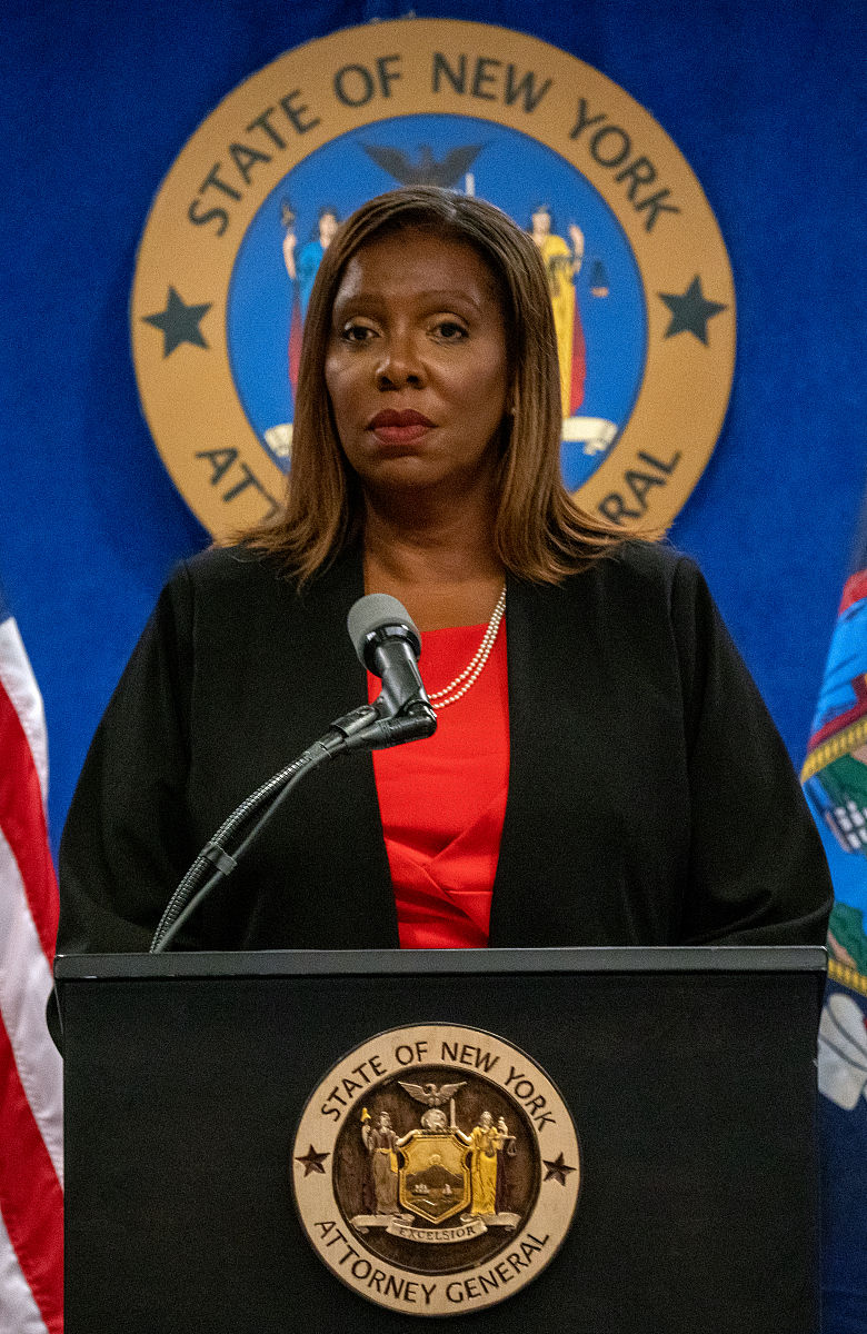 当地时间2021年8月3日,美国纽约,纽约州总检察长詹乐霞(letitia james