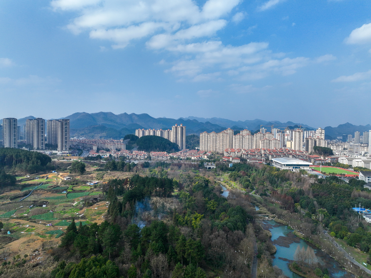 2026年1月18日,贵州遵义,新蒲湿地公园风光.